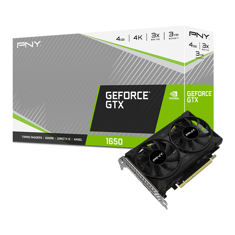 PNY GeForce GTX 1650 Dual Fan VCG16504D6DFPPB 4GB GDDR6 128Bit DX12 Gaming Ekran Kartı