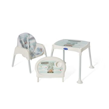 GUIMO 3 IN 1 Mama Sandalyesi Hello World Fil Desen Mavi