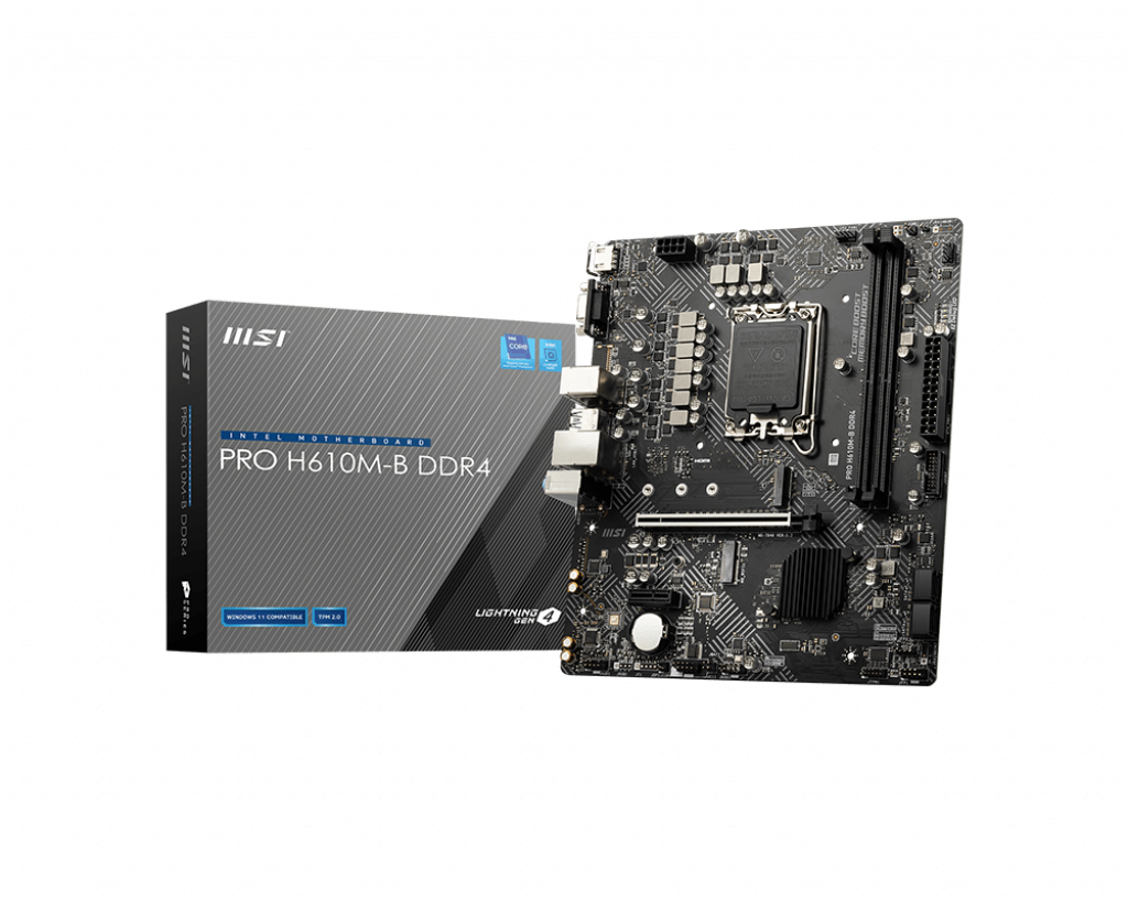 Msı Pro H610M-B DDR4 Soket 1700 Ddr4 3200(OC) Pcı-E Gen 4 ,M.2 Usb3.2 1x 1G Lan Matx