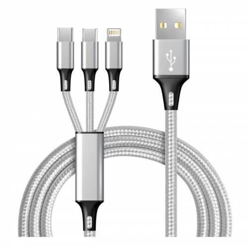 Concord C323 1m 3lü Şarj Kablosu