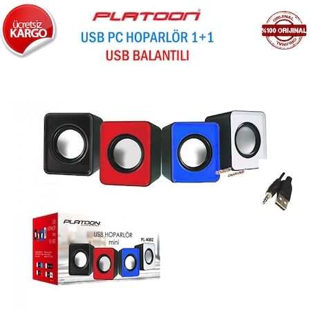 Platoon PL-4082 1+1 Hoparlör Speaker Usb