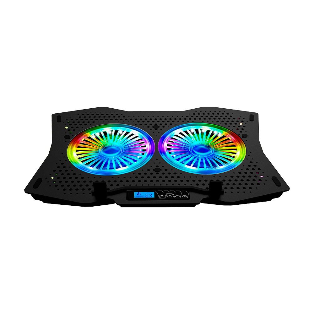 Rampage AD-RC9 TORNADO Siyah 115 -115 -15mm (2 adet)Fanlı 10''-18'' RGB Işıklı Notebook Soğutucu Stand