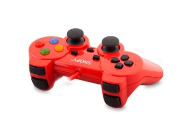 Snopy SG-302 Kırmızı Usb/Pc/PS3 1.8m Kablo Joypad