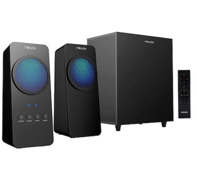 Mikado MD-318BT 2+1 25W Siyah Usb+Fm+Bluetooth Destekli Led Işıklı Speaker