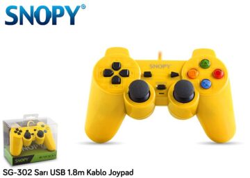 Snopy SG-302 Sarı USB/PC/PS3 1.8m Kablo Joypad