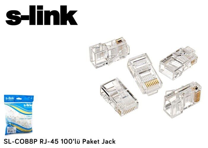 S-link SL-COB8P RJ-45 100 Lü Paket Jack