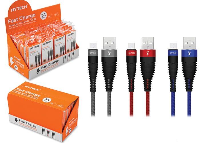 Hytech HY-X225 3A Micro Usb 1m Lacivert Data + Sarj Kablosu