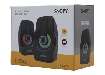 Snopy SN-X23 2.0 Multimedia RGB Işıklı 3W*2 Siyah/Kırmızı USB Speaker