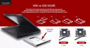 Concord C856 2.5'' Ssd Kızak 9.5mm Notb İnce