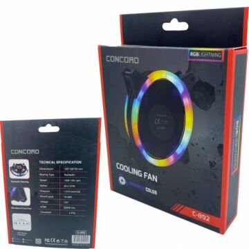 Condord C894 RGB Ledli 12CM Kasa Fanı