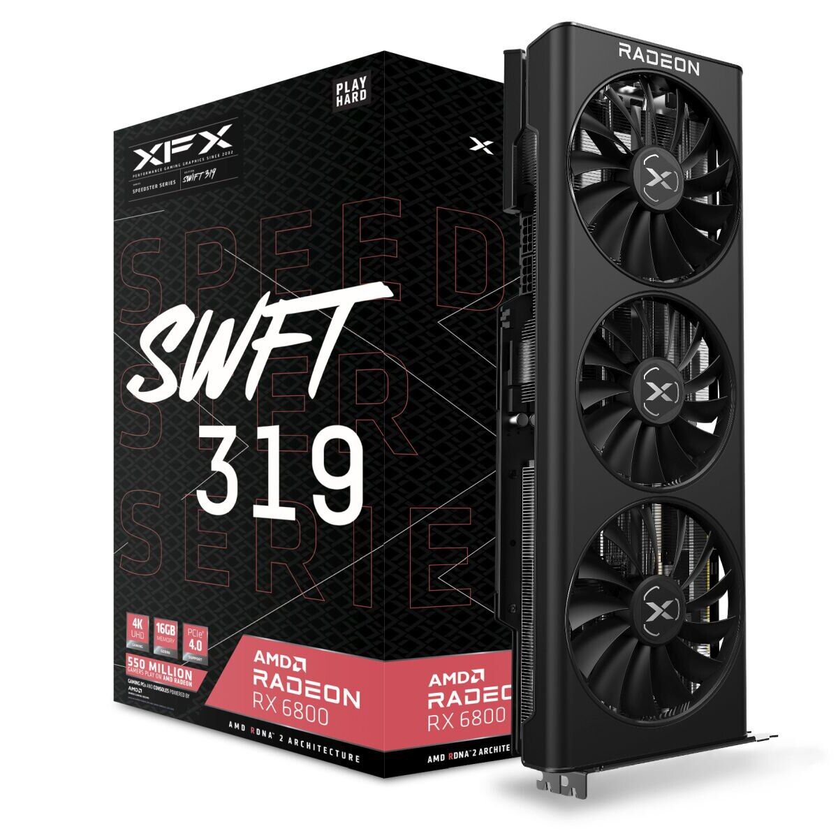 XFX Speedster SWFT 319 RX 6800 Core 16GB Gaming Ekran Kartı RX-68XLAQFD9