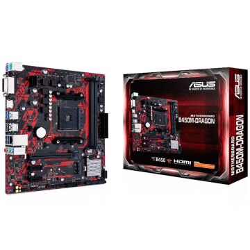 Asus B450M-Dragon Amd B450 B450 AM4 DDR4 4400 Hdmı Dvı M2 Usb3.1 Matx
