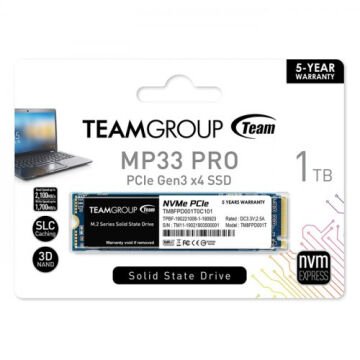 Team MP33 Pro 1TB 3500/3000MB/s NVMe PCIe Gen3x4 M.2 SSD Disk  (TM8FPD001T0C101)