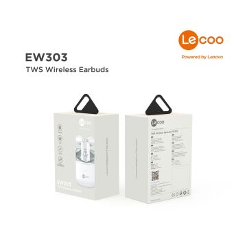 Lenovo Lecoo EW303 Kablosuz TWS Beyaz Mikrofonlu Kulak İçi Kulaklık