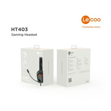 Lenovo Lecoo HT403 USB Kulak Üstü Rgb Led Aydınlatmalı Siyah Kablolu Gaming Kulaklık