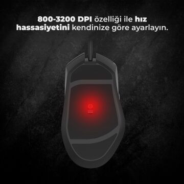 Lenovo Lecoo MS106 3200 DPI 7 Tuşlu Kablolu Rgb Led Aydınlatmalı Siyah Gaming Mouse