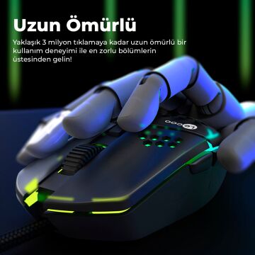 Lenovo Lecoo MS105 3200 DPI 6 Tuşlu Kablolu Rgb Led Aydınlatmalı Siyah Gaming Mouse