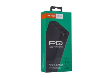 Hytech HP-S30PD 30000mAh PD Şarj Powerbank 4 Usb Port Siyah Taşınabilir Pil Şarj Cihazı