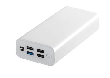 Hytech HP-S30PD 30000mAh PD Şarj Powerbank 4 Usb Port Beyaz Taşınabilir Pil Şarj Cihazı