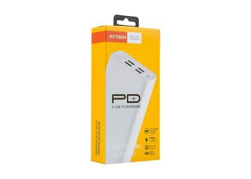 Hytech HP-S30PD 30000mAh PD Şarj Powerbank 4 Usb Port Beyaz Taşınabilir Pil Şarj Cihazı