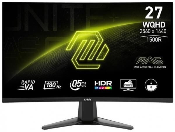 MSI 27 MAG 27CQ6F 2560x1440 (QHD) 16:9 CURVE 1500R RAPID VA 180HZ 1MS FREESYNC GAMING MONITOR