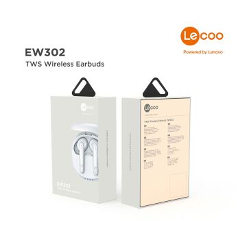 Lenovo Lecoo EW302 Kablosuz TWS Beyaz Mikrofonlu Kulak İçi Kulaklık